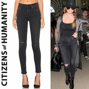 Citizens of Humanity Rocket Skinny High-Rise Distressed Jeans in Porter